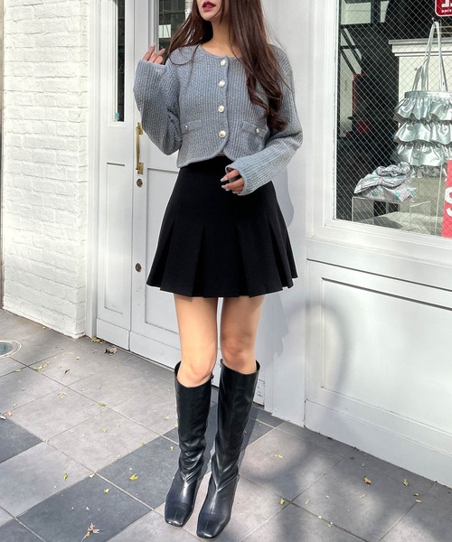 INGNI（イング）の「金ボタンツイード調ニットカーディガン（カーディガン/ボレロ・レディース・アイボリー/ブラック/グレー/ピンク系2・M）」の14枚目の写真