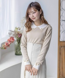 clear | 配色衿付きニットトップス≪2024SS新作≫(ニット/セーター)