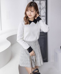 clear | 配色衿付きニットトップス≪2024SS新作≫(ニット/セーター)