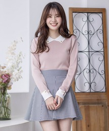 clear | 配色衿付きニットトップス≪2024SS新作≫(ニット/セーター)