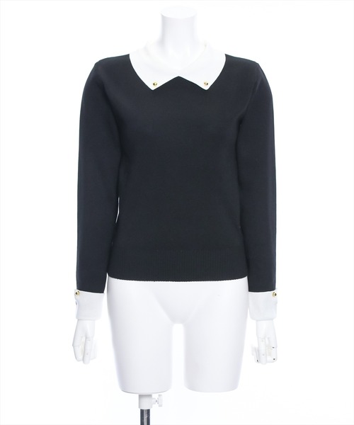 clear（クリア）の「≪再入荷≫配色衿付きニットトップス[大人 フェミニン]（ニット/セーター・レディース・オフホワイト/ベージュ/ブラック/ピンク・F）」の22枚目の写真