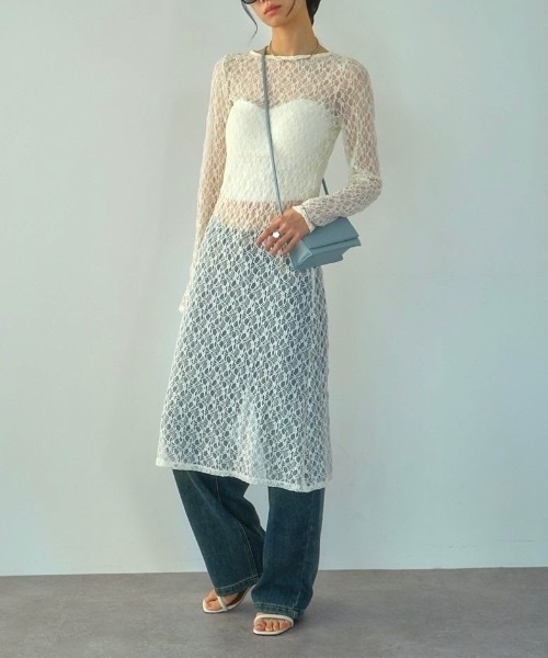 DRWCYS(ドロシーズ)の「レースシアーワンピ(ワンピース・レディース・ホワイト/ブラック・FREE)」の6枚目の写真