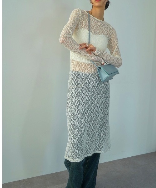 DRWCYS(ドロシーズ)の「レースシアーワンピ(ワンピース・レディース・ホワイト/ブラック・FREE)」の7枚目の写真