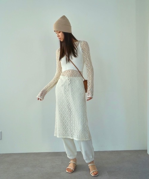 DRWCYS(ドロシーズ)の「レースシアーワンピ(ワンピース・レディース・ホワイト/ブラック・FREE)」の4枚目の写真