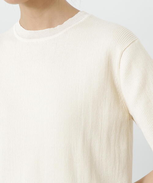 N.（N. Natural Beauty Basic）（エヌエヌナチュラルビューティーベーシック）の「◆クルーネックリブＴニット（ニット/セーター・レディース・ベージュ系その他/レッド/ナチュラル・MEDIUM）」の9枚目の写真