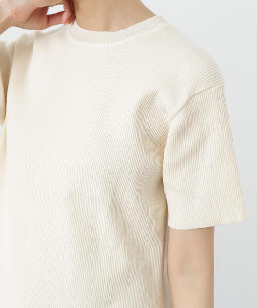 N.（N. Natural Beauty Basic）（エヌエヌナチュラルビューティーベーシック）の「◆クルーネックリブＴニット（ニット/セーター・レディース・ベージュ系その他/レッド/ナチュラル・MEDIUM）」の10枚目の写真