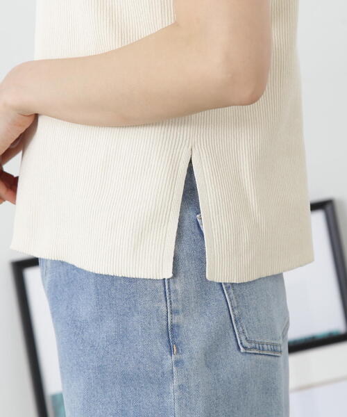 N.（N. Natural Beauty Basic）（エヌエヌナチュラルビューティーベーシック）の「◆クルーネックリブＴニット（ニット/セーター・レディース・ベージュ系その他/レッド/ナチュラル・MEDIUM）」の11枚目の写真