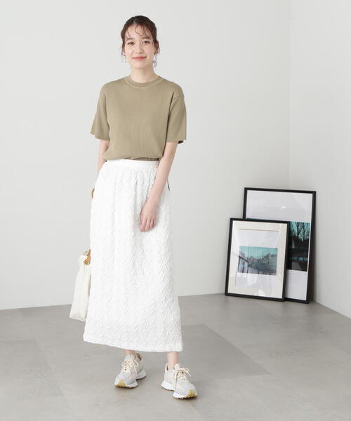 N.（N. Natural Beauty Basic）（エヌエヌナチュラルビューティーベーシック）の「◆クルーネックリブＴニット（ニット/セーター・レディース・ベージュ系その他/レッド/ナチュラル・MEDIUM）」の14枚目の写真