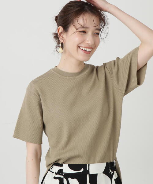 N.（N. Natural Beauty Basic）（エヌエヌナチュラルビューティーベーシック）の「◆クルーネックリブＴニット（ニット/セーター・レディース・ベージュ系その他/レッド/ナチュラル・MEDIUM）」の19枚目の写真