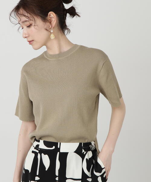 N.（N. Natural Beauty Basic）（エヌエヌナチュラルビューティーベーシック）の「◆クルーネックリブＴニット（ニット/セーター・レディース・ベージュ系その他/レッド/ナチュラル・MEDIUM）」の20枚目の写真