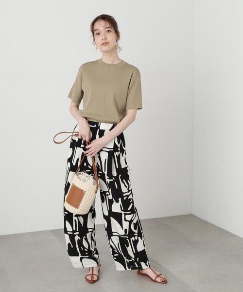 N.（N. Natural Beauty Basic）（エヌエヌナチュラルビューティーベーシック）の「◆クルーネックリブＴニット（ニット/セーター・レディース・ベージュ系その他/レッド/ナチュラル・MEDIUM）」の21枚目の写真