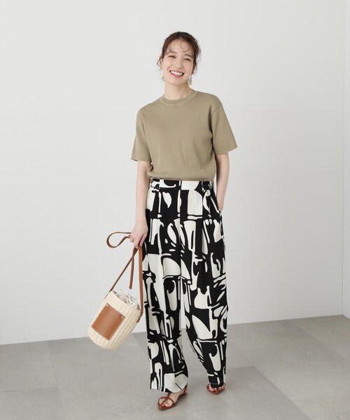 N.（N. Natural Beauty Basic）（エヌエヌナチュラルビューティーベーシック）の「◆クルーネックリブＴニット（ニット/セーター・レディース・ベージュ系その他/レッド/ナチュラル・MEDIUM）」の22枚目の写真