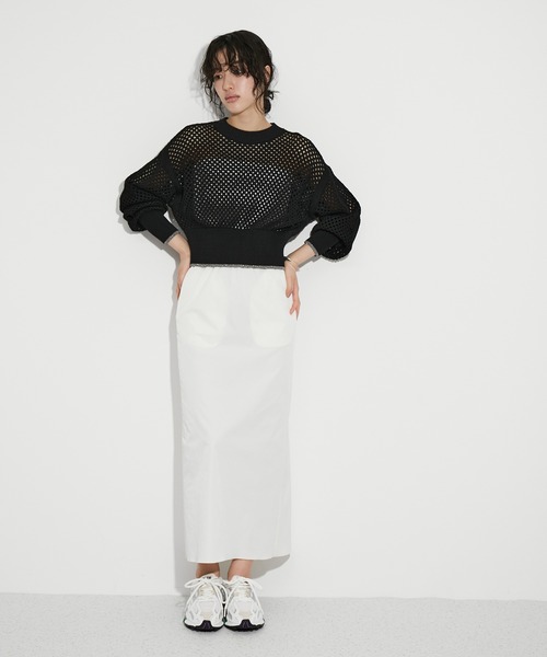 ADAM ET ROPE'(アダムエロペ)の「【サステナブル】マイクロストレッチリーンスカート(スカート・レディース・ブラック/ベージュ/オフホワイト・38/36)」の21枚目の写真