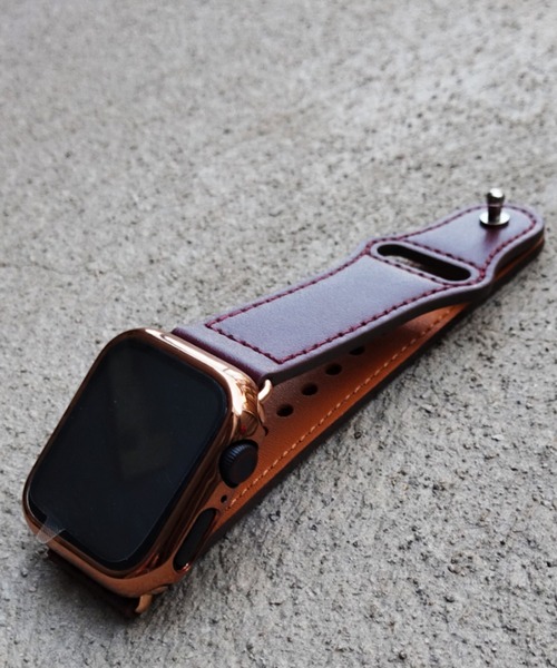zandy(ズィーアンドワイ)の「zandy ズィーアンドワイ Apple Watch ケース&ベルトセット マットタイプ【メッキハードフルケース】 アップルウォッチカバー& レザーベルト① 本革 /// set6(デジタル腕時計・レディース・シルバーグレー/ブラック×ブラック/ゴールド×ブラウン/ゴールド×グレー/ホワイト×シルバー/ブラウン/ワインレッド/ベージュ系その他/レッド/シルバー×ブラック・S/M)」の7枚目の写真