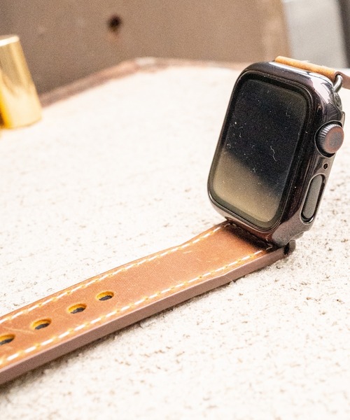 zandy(ズィーアンドワイ)の「zandy ズィーアンドワイ Apple Watch ケース&ベルトセット マットタイプ【メッキハードフルケース】 アップルウォッチカバー& レザーベルト① 本革 /// set6(デジタル腕時計・レディース・シルバーグレー/ブラック×ブラック/ゴールド×ブラウン/ゴールド×グレー/ホワイト×シルバー/ブラウン/ワインレッド/ベージュ系その他/レッド/シルバー×ブラック・S/M)」の12枚目の写真
