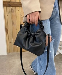 2WAYギャザーハンドルショルダーバッグ