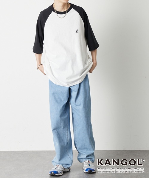 KANGOL（カンゴール）の「KANGOL / カンゴール 別注 ワンポイント ロゴ刺繍 ラグランスリーブ オーバーサイズ半袖Tシャツ（Tシャツ/カットソー・メンズ・グリーン/オフホワイト/ブラック/ブラック系/チャコール/ネイビー/ボルドー・L/M）」の8枚目の写真
