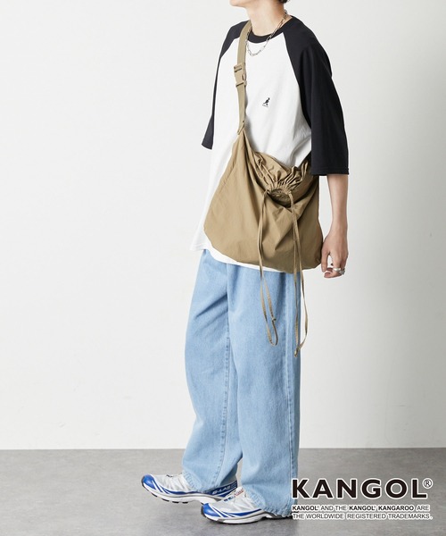 KANGOL（カンゴール）の「KANGOL / カンゴール 別注 ワンポイント ロゴ刺繍 ラグランスリーブ オーバーサイズ半袖Tシャツ（Tシャツ/カットソー・メンズ・グリーン/オフホワイト/ブラック/ブラック系/チャコール/ネイビー/ボルドー・L/M）」の9枚目の写真