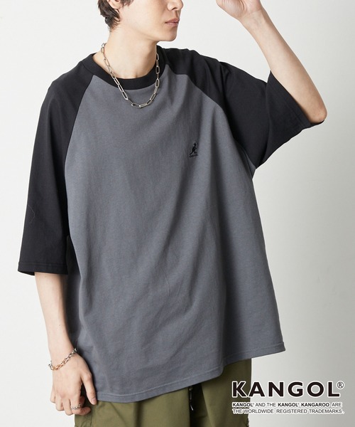 KANGOL（カンゴール）の「KANGOL / カンゴール 別注 ワンポイント ロゴ刺繍 ラグランスリーブ オーバーサイズ半袖Tシャツ（Tシャツ/カットソー・メンズ・グリーン/オフホワイト/ブラック/ブラック系/チャコール/ネイビー/ボルドー・L/M）」の12枚目の写真