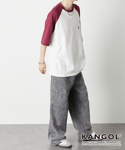 KANGOL（カンゴール）の「KANGOL / カンゴール 別注 ワンポイント ロゴ刺繍 ラグランスリーブ オーバーサイズ半袖Tシャツ（Tシャツ/カットソー・メンズ・グリーン/オフホワイト/ブラック/ブラック系/チャコール/ネイビー/ボルドー・L/M）」の18枚目の写真