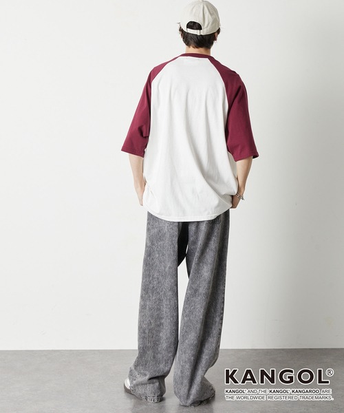 KANGOL（カンゴール）の「KANGOL / カンゴール 別注 ワンポイント ロゴ刺繍 ラグランスリーブ オーバーサイズ半袖Tシャツ（Tシャツ/カットソー・メンズ・グリーン/オフホワイト/ブラック/ブラック系/チャコール/ネイビー/ボルドー・L/M）」の19枚目の写真