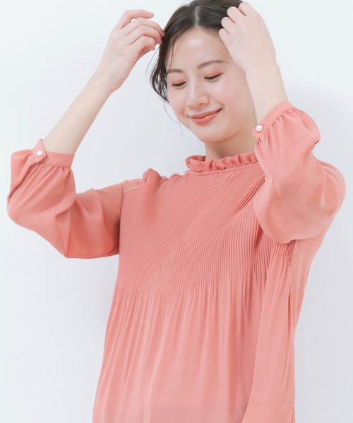 Jayro(ジャイロ)の「消しプリーツブラウス(シャツ/ブラウス・レディース・ホワイト系その他/ピンク/ブラック/サックスブルー・M)」の16枚目の写真