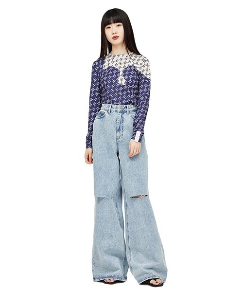 rokh（ロク）の「Rokh / ロク：KNEE CUTOUT DENIM PANTS：R1CA86[ANN]（デニムパンツ・レディース・ブルー・36）」の11枚目の写真