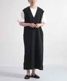 OWLEYE by domingo | [ OWLEYE by domingo / アウルアイ ] 竹節編みコットン Vネックワンピース(ワンピース)