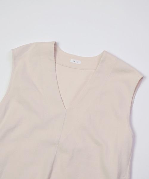 OWLEYE by domingo（アウルアイ バイドミンゴ）の「[ OWLEYE by domingo / アウルアイ ] 竹節編みコットン Vネックワンピース（ワンピース・レディース・チャコールグレー/アイボリー・FREE）」の13枚目の写真