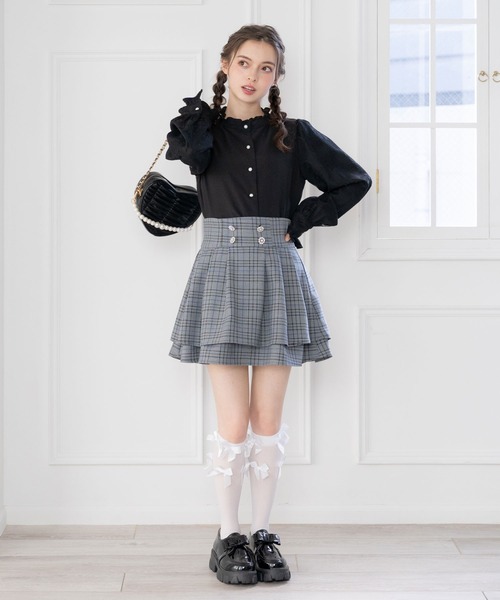 DearMyLoveRose(ディアマイラブローズ)の「選べる衿レースパフスリブラウス(シャツ/ブラウス・レディース・ベビーピンク/ブラック/ピンク系その他/ブラック系その他/ホワイト/ホワイト系その他・MEDIUM/LARGE/LL/3L)」の5枚目の写真