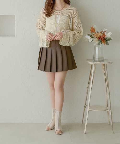 Ambre Neige(アンブルネージュ)の「2wayメランジメッシュトップス/WEB/EC限定商品(カーディガン/ボレロ・レディース・ベビーピンク/アイボリー/ダークブラウン/オレンジ・FREE)」の22枚目の写真