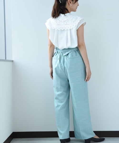 INTERPLANET（インタープラネット）の「ＴＣブロード襟レースブラウス（シャツ/ブラウス・レディース・オフホワイト/カーキ/ブラック・FREE）」の11枚目の写真