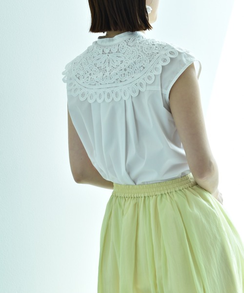 INTERPLANET（インタープラネット）の「ＴＣブロード襟レースブラウス（シャツ/ブラウス・レディース・オフホワイト/カーキ/ブラック・FREE）」の22枚目の写真