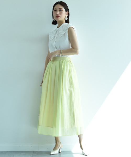 INTERPLANET（インタープラネット）の「ＴＣブロード襟レースブラウス（シャツ/ブラウス・レディース・オフホワイト/カーキ/ブラック・FREE）」の15枚目の写真