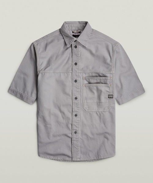 G-STAR（ジースター）の「DOUBLE POCKET RELAXED SHIRT/ショートスリーブカラーデニムシャツ（シャツ/ブラウス・メンズ・グレー・SMALL/MEDIUM/LARGE）」の6枚目の写真