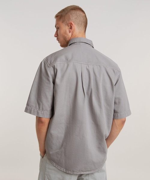 G-STAR（ジースター）の「DOUBLE POCKET RELAXED SHIRT/ショートスリーブカラーデニムシャツ（シャツ/ブラウス・メンズ・グレー・SMALL/MEDIUM/LARGE）」の4枚目の写真