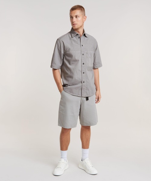 G-STAR（ジースター）の「DOUBLE POCKET RELAXED SHIRT/ショートスリーブカラーデニムシャツ（シャツ/ブラウス・メンズ・グレー・SMALL/MEDIUM/LARGE）」の5枚目の写真