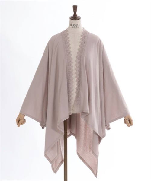 axes femme（アクシーズファム）の「バラ釦付ＵＶイレヘムポンチョ（ストール/ショール・レディース・ブラック/グレイッシュベージュ/キナリ・FREE）」の22枚目の写真