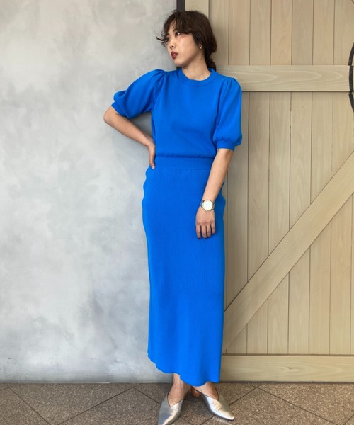 RODEO CROWNS WIDE BOWL（ロデオクラウンズワイドボウル）の「リブニットスカート（スカート・レディース・ブラック/オレンジ/ブルー・FREE）」の16枚目の写真