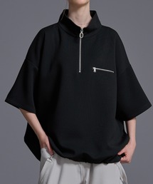 Loose/ルース | ドレープハイポンチ ギミックハーフジップTシャツ(Tシャツ/カットソー)