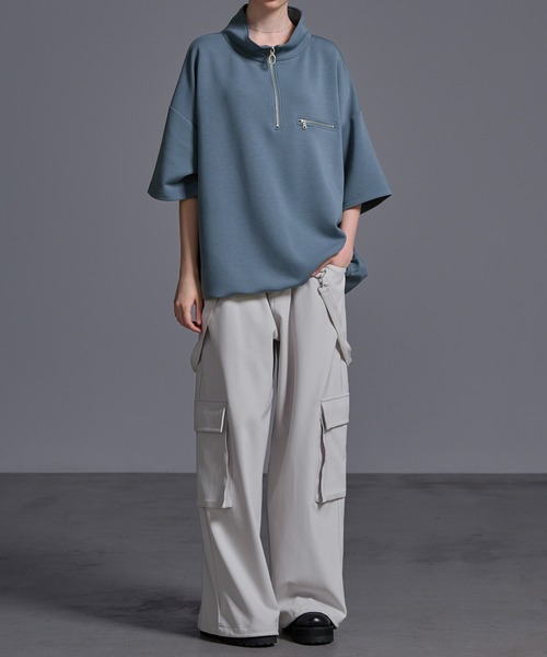 ドレープハイポンチ ギミックハーフジップTシャツ（Tシャツ
