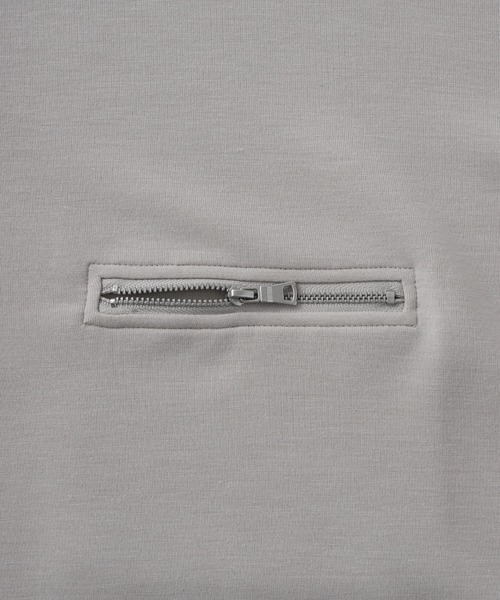 Loose/ルース(ルース)の「ドレープハイポンチ ギミックハーフジップTシャツ(Tシャツ/カットソー・メンズ・ライトグレー/ブラック/ブルーグレー・XS/S/M/L)」の8枚目の写真