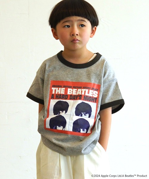 The Beatles(ザビートルズ)の「【The Beatles】別注Tシャツ(80~150cm)(Tシャツ/カットソー・キッズ・オフホワイト/杢グレー/チャコール・80/90/100/110/120/130/140/150)」の2枚目の写真