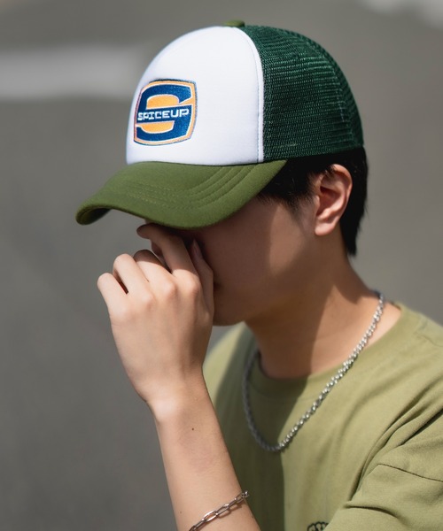 improves(インプローブス)の「メッシュキャップ(キャップ・メンズ・ブラック×ホワイト/ブラック×ブラック/カーキ/ブラック/ホワイト/グレー/レッド/オレンジ/ブラック系/ブラック系1/ブラック系2/グリーン・FREE)」の9枚目の写真