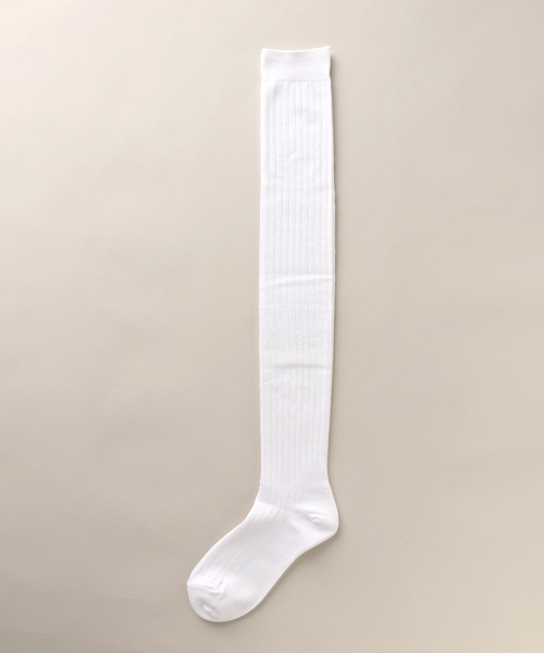IENA（イエナ）の「【MOON TREE PLANET/ムーンツリープラネット】W Rib Knee High Sox ソックス（ソックス/靴下・レディース・ホワイト・FREE）」の2枚目の写真