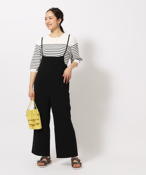 SHOO・LA・RUE（シューラルー）の「◆ツイルサロペット（サロペット/オーバーオール・レディース・ベージュ/ブラック・02/03/04）」の3枚目の写真