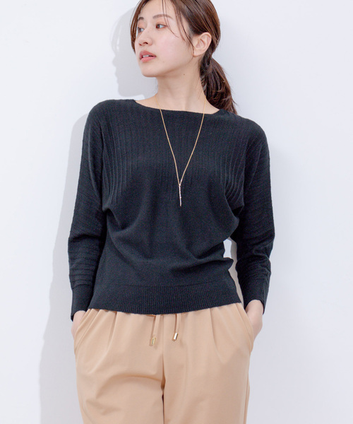 Jayro（ジャイロ）の「折り柄ドルマンスリーブニット（ニット/セーター・レディース・ブルー/ブラック/ライトグレー/ホワイト/ピンク・FREE）」の22枚目の写真