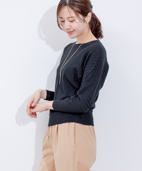 Jayro（ジャイロ）の「折り柄ドルマンスリーブニット（ニット/セーター・レディース・ブルー/ブラック/ライトグレー/ホワイト/ピンク・FREE）」の21枚目の写真