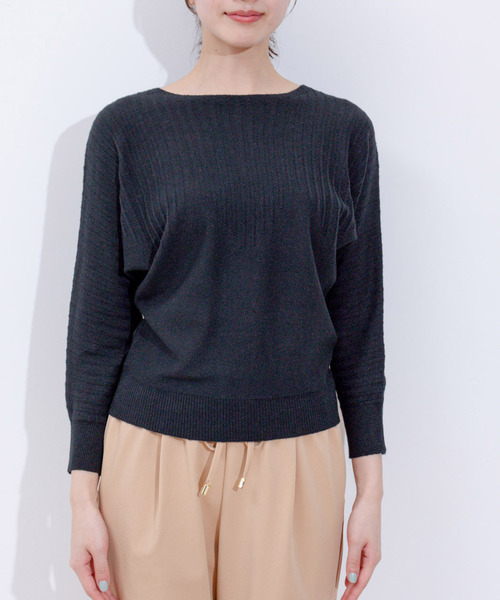 Jayro（ジャイロ）の「折り柄ドルマンスリーブニット（ニット/セーター・レディース・ブルー/ブラック/ライトグレー/ホワイト/ピンク・FREE）」の17枚目の写真