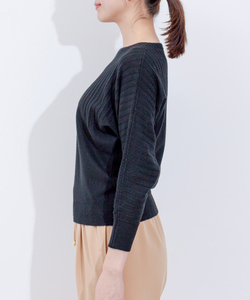 Jayro（ジャイロ）の「折り柄ドルマンスリーブニット（ニット/セーター・レディース・ブルー/ブラック/ライトグレー/ホワイト/ピンク・FREE）」の16枚目の写真